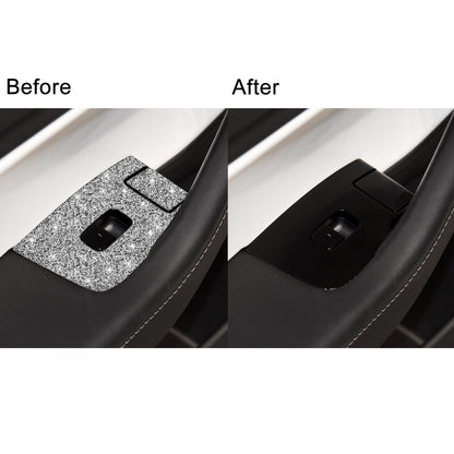 For Tesla Model 3 Car Window Raising Button Diamond Sticker, Left Drive, Car Window Raising Button, Left Drive