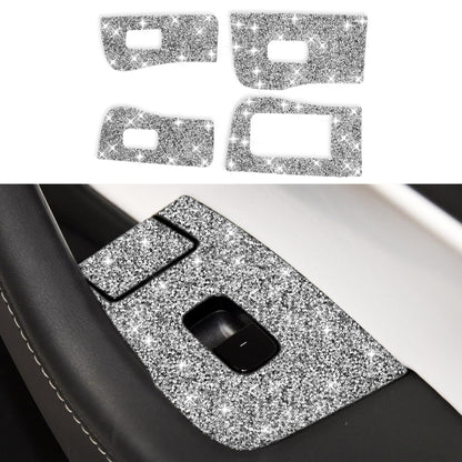 For Tesla Model 3 Car Window Raising Button Diamond Sticker, Right Drive, Car Window Raising Button, Right Drive