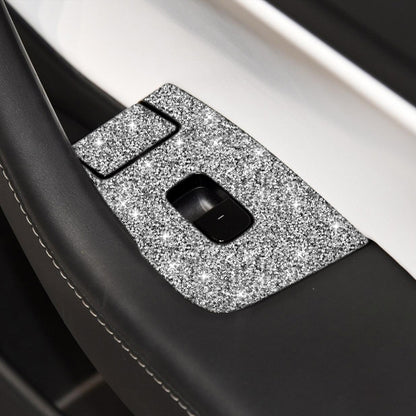 For Tesla Model 3 Car Window Raising Button Diamond Sticker, Right Drive, Car Window Raising Button, Right Drive
