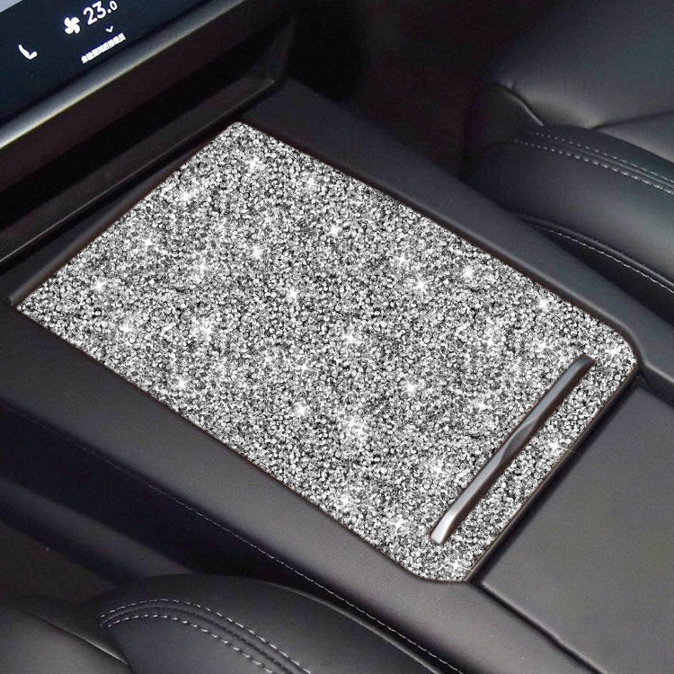 For Tesla Model X Car Storage Box Panel Diamond Sticker,Left and Right Drive Universal, Car Storage Box Panel