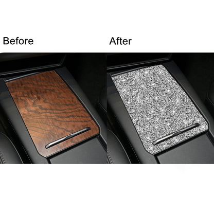 For Tesla Model X Car Storage Box Panel Diamond Sticker,Left and Right Drive Universal, Car Storage Box Panel