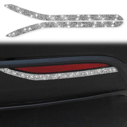 For Tesla Model X Car Rear Fog Lamp Diamond Sticker,Left and Right Drive Universal, Car Rear Fog Lamp