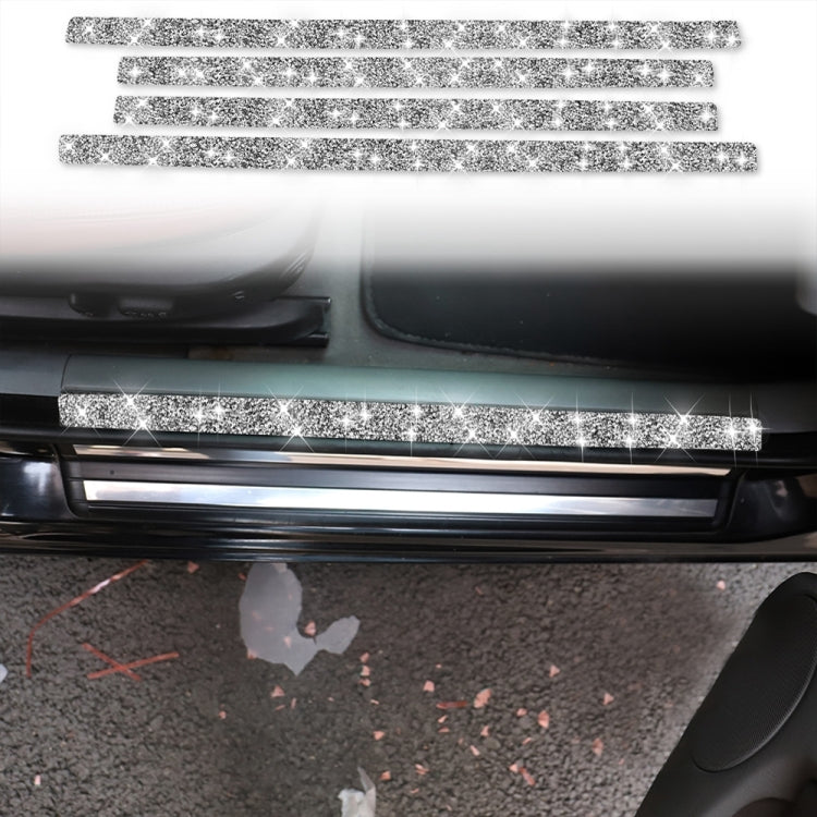 Car Door Threshold Strip Diamond Decoration Sticker, Left and Right Drive, Door Threshold Strip