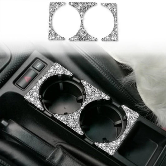 Car Water Cup Holder Panel Diamond Decoration Sticker, Left and Right Drive, Water Cup Holder Panel