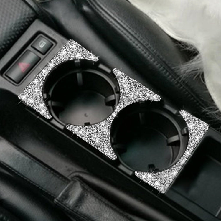 Car Water Cup Holder Panel Diamond Decoration Sticker, Left and Right Drive, Water Cup Holder Panel