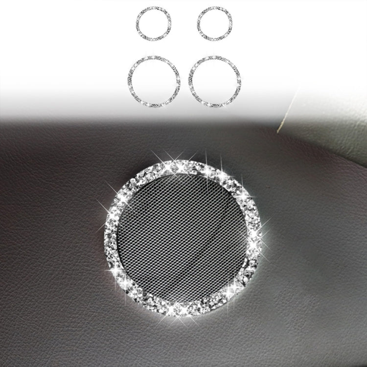 Car Horn Circle Diamond Decoration Sticker, Left and Right Drive, Horn Circle