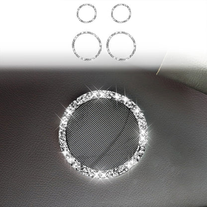 Car Horn Circle Diamond Decoration Sticker, Left and Right Drive, Horn Circle