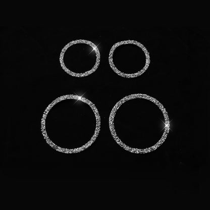 Car Horn Circle Diamond Decoration Sticker, Left and Right Drive, Horn Circle