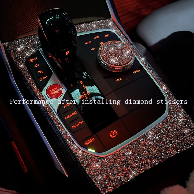 Car Horn Circle Diamond Decoration Sticker, Left and Right Drive, Horn Circle