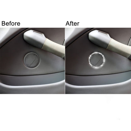 Car Horn Circle Diamond Decoration Sticker, Left and Right Drive, Horn Circle