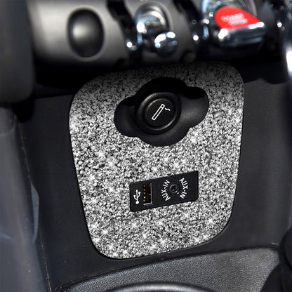 Car F Chassis Cigarette Lighter Cover Diamond Decoration Sticker, For BMW Mini Cooper F56