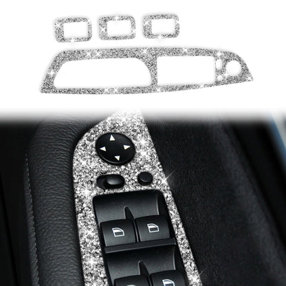 For BMW X5 E70 2008-2013 / X6 E71 2009-2014 Car Window Lift Panel Diamond Decoration Sticker, Lift Panel High Configuration Right Drive, Lift Panel High Configuration Left Drive