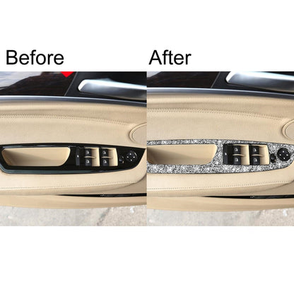 For BMW X5 E70 2008-2013 / X6 E71 2009-2014 Car Window Lift Panel Diamond Decoration Sticker, Lift Panel Low Configuration Left Drive