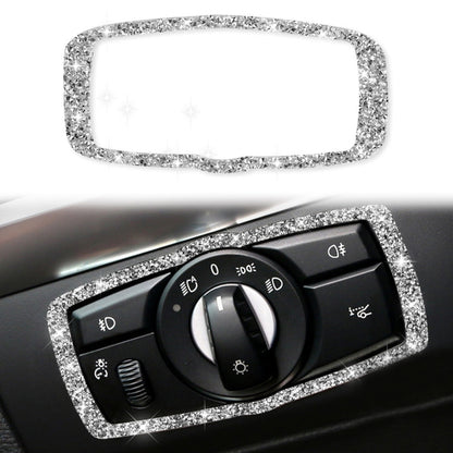 For BMW X5 E70 / X6 E71 2008-2013 Car Headlight Switch Frame Diamond Decoration Sticker, Headlight Switch Frame