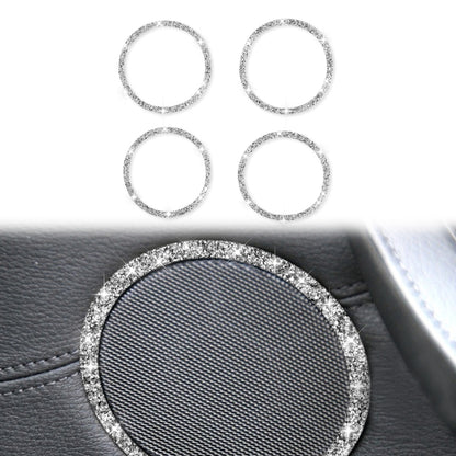 For BMW E70 2008-2013 / E71 2008-2014 4pcs Car Horn Circle Diamond Decoration Sticker, 4pcs Horn Circle