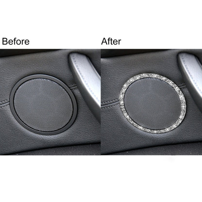 For BMW E70 2008-2013 / E71 2008-2014 4pcs Car Horn Circle Diamond Decoration Sticker, 4pcs Horn Circle