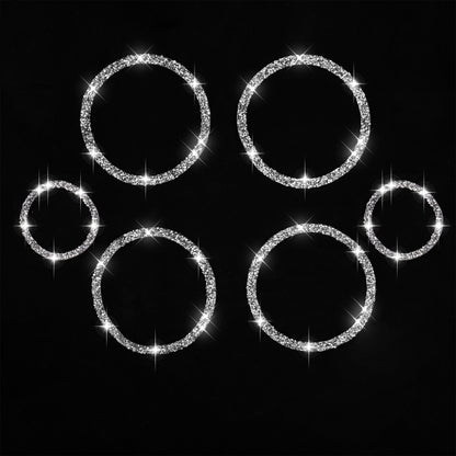 For BMW E70 2008-2013 / E71 2008-2014 6pcs Car Horn Circle Diamond Decoration Sticker, 6pcs Horn Circle