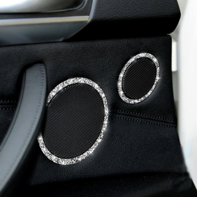 For BMW E70 2008-2013 / E71 2008-2014 6pcs Car Horn Circle Diamond Decoration Sticker, 6pcs Horn Circle