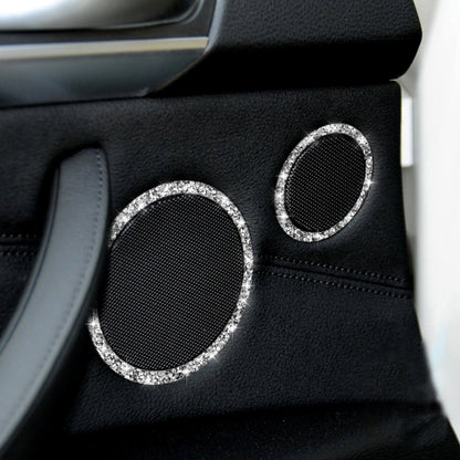 For BMW E70 2008-2013 / E71 2008-2014 6pcs Car Horn Circle Diamond Decoration Sticker, 6pcs Horn Circle