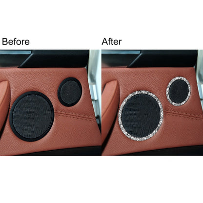 For BMW E70 2008-2013 / E71 2008-2014 6pcs Car Horn Circle Diamond Decoration Sticker, 6pcs Horn Circle