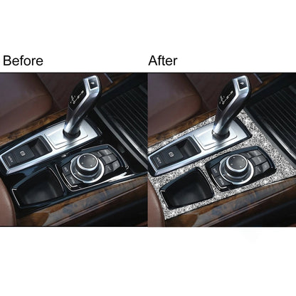 For BMW X5 E70 2008-2013 / X6 E71 2009-2014 Car Gear Panel Diamond Decoration Sticker, Gear Panel, High Configuration Left Drive, Gear Panel, High Configuration Right Drive