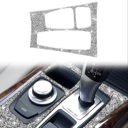 For BMW X5 E70 2008-2013 / X6 E71 2009-2014 Car Gear Panel Diamond Decoration Sticker, Gear Panel, Low Configuration Left Drive, Gear Panel, Low Configuration Right Drive