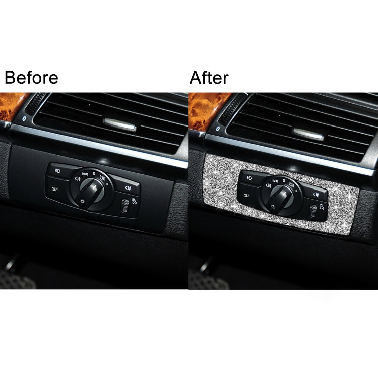 For BMW X5 E70 / X6 E71 2008-2013 Car Headlight Panel Diamond Decoration Sticker, Headlight Panel Right Drive, Headlight Panel Left Drive