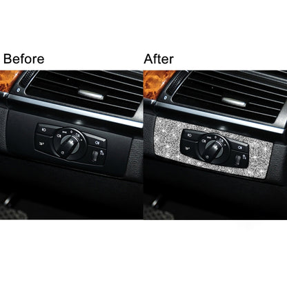 For BMW X5 E70 / X6 E71 2008-2013 Car Headlight Panel Diamond Decoration Sticker, Headlight Panel Right Drive, Headlight Panel Left Drive