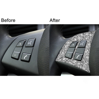 For BMW X5 E70 2008-2013 2pcs Car Steering Wheel Buttons Diamond Decoration Sticker, Steering Wheel Buttons