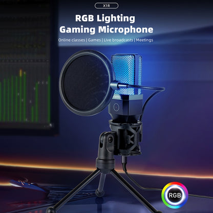 Yanmai X1R E-Sports Gaming Desktop Microphone with RGB Light & Blowout Net, X1R
