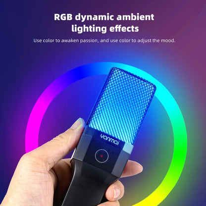 Yanmai X1R E-Sports Gaming Desktop Microphone with RGB Light & Blowout Net, X1R