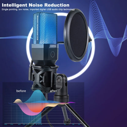 Yanmai X1R E-Sports Gaming Desktop Microphone with RGB Light & Blowout Net, X1R