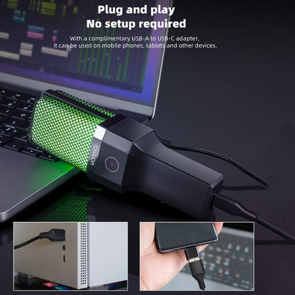 Yanmai X1R E-Sports Gaming Desktop Microphone with RGB Light & Blowout Net, X1R