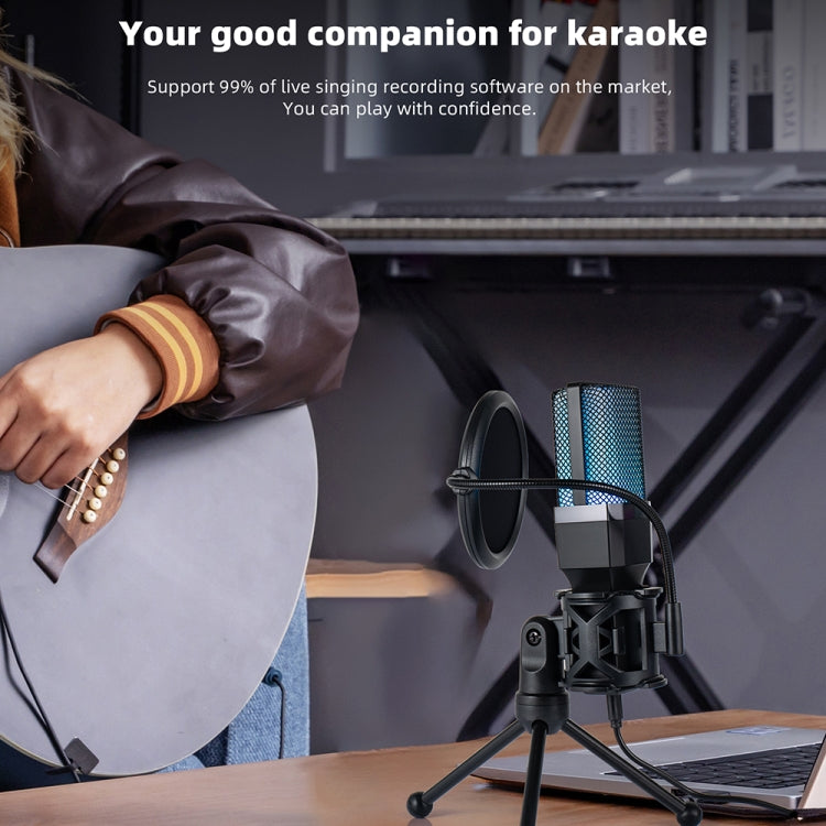 Yanmai X1R E-Sports Gaming Desktop Microphone with RGB Light & Blowout Net, X1R