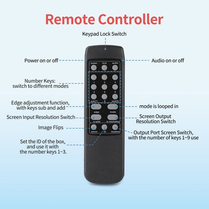 NK-330 3x3 4K 9 Screen HDMI DVI TV Video Wall Controller Splitter Multi Video Screen Processor Splicer, US Plug, AU Plug, EU Plug, UK Plug
