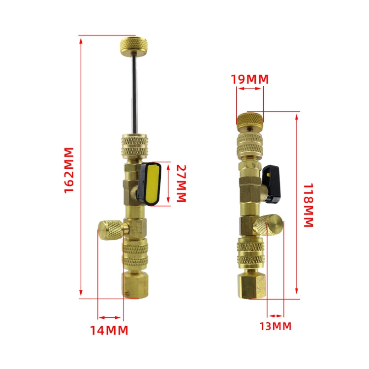 13pcs / Set Air Conditioning Valve Core Disassembly Tool with Rrepair Wrench & Valve Core, CP-4339