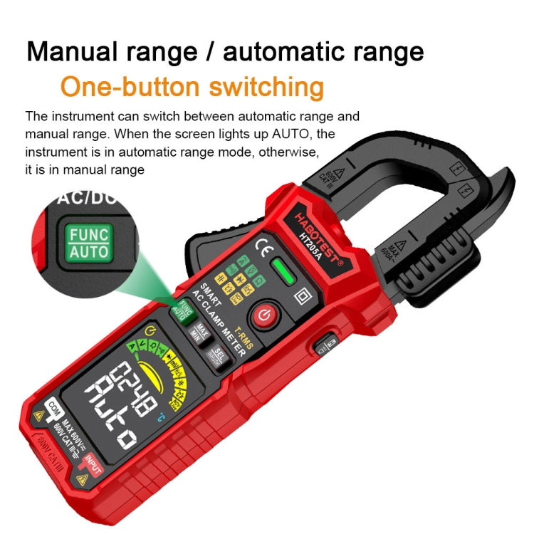 HABOTEST HT205A Multifunctional Intelligent Burn-proof Clamp Multimeter, HT205A