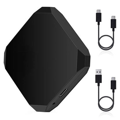 USB + USB-C / Type-C Wired to Wireless Carplay Adapter, Black Box
