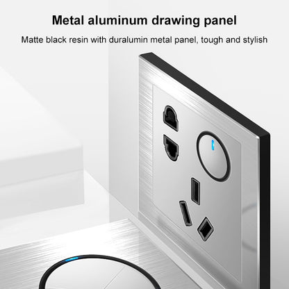 86mm Gray Aluminum Wire Drawing LED Switch Panel, One Billing Control, One Open Dual Control, Two Billing Control, Two Open Dual Control, Triple Billing Control, Triple Open Dual Control, Four Open Dual Control, One Open Multiple Control, Computer Sock...