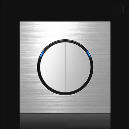 86mm Gray Aluminum Wire Drawing LED Switch Panel, One Billing Control, One Open Dual Control, Two Billing Control, Two Open Dual Control, Triple Billing Control, Triple Open Dual Control, Four Open Dual Control, One Open Multiple Control, Computer Sock...