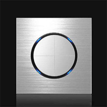 86mm Gray Aluminum Wire Drawing LED Switch Panel, One Billing Control, One Open Dual Control, Two Billing Control, Two Open Dual Control, Triple Billing Control, Triple Open Dual Control, Four Open Dual Control, One Open Multiple Control, Computer Sock...
