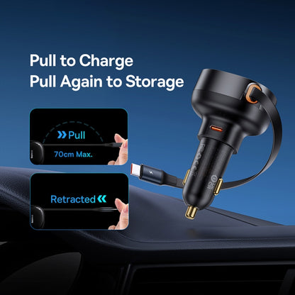 Baseus Tuxiang Pro 60W 2 in 1 Dual Type-C Interface Car Charger