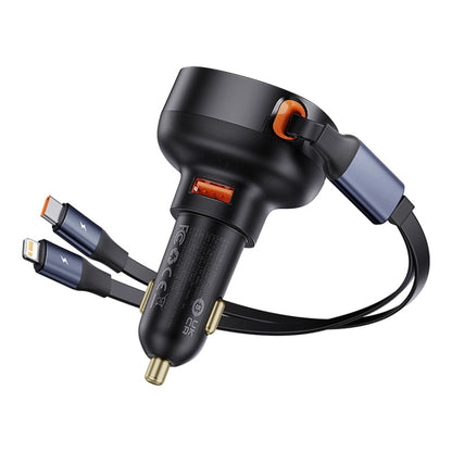 Baseus Tuxiang Pro 60W 3 in 1 USB+8 Pin+Type-C Interface Car Charger, USB+8 Pin+Type-C