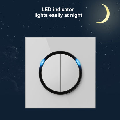 86mm Round LED Tempered Glass Switch Panel, White Round Glass, One Open Dual Control, Two Open Dual Control, Three Billing Control, Three Open Dual Control, Four Billing Control, Four Open Dual Control, One Open Multiple Control, Telephone Socket