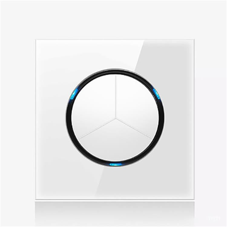86mm Round LED Tempered Glass Switch Panel, White Round Glass, One Open Dual Control, Two Open Dual Control, Three Billing Control, Three Open Dual Control, Four Billing Control, Four Open Dual Control, One Open Multiple Control, Telephone Socket