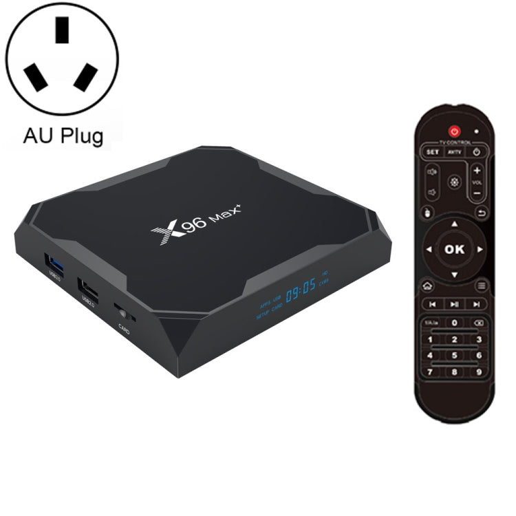 X96 max+ 4K Smart TV Box, Android 9.0, Amlogic S905X3 Quad-Core Cortex-A55,4GB+32GB, Support LAN, AV, 2.4G/5G WiFi, USBx2,TF Card,, EU Plug, US Plug, UK Plug, AU Plug