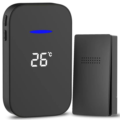 C302B One to One Home Wireless Doorbell Temperature Digital Display Remote Control Elderly Pager, US Plug, EU Plug, UK Plug