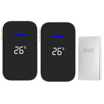 C302B One to Two Home Wireless Doorbell Temperature Digital Display Remote Control Elderly Pager, EU Plug, UK Plug, US Plug