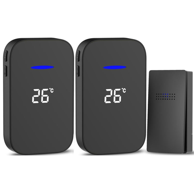 C302B One to Two Home Wireless Doorbell Temperature Digital Display Remote Control Elderly Pager, EU Plug, UK Plug, US Plug