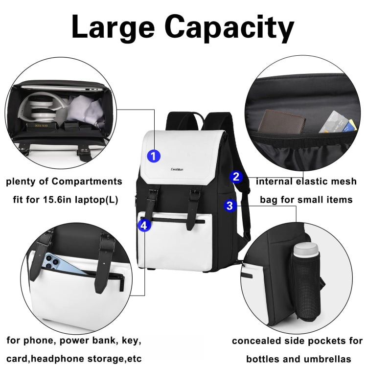 Cwatcun D79 Camera Backpack Multi-Functional Camera  Dual Shoulders Bag, 40.5 x 28 x 17.5cm Small, 43.5 x 30.5 x 18cm Large